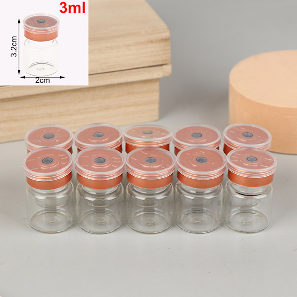 10 st 3 ml 5 ml 6 ml 10 ml flaskor gummipropp flip-off-lock Al Ca 3ML 10Pcs