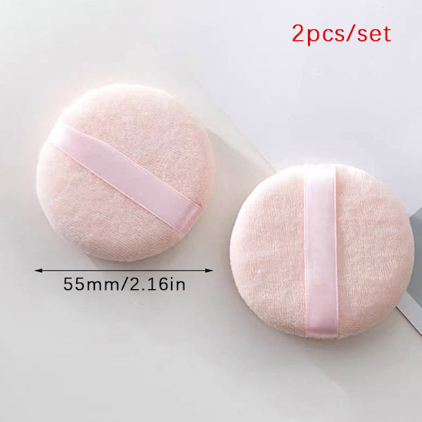 2st Mjuk ansiktsskönhet Sponge Puff Pads Face Foundation Cosmet Apricot 55mm