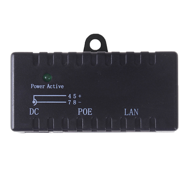 Passiv POE-injektor til IP-kamera VoIP-telefon Netwrok AP-enhed Black One Size