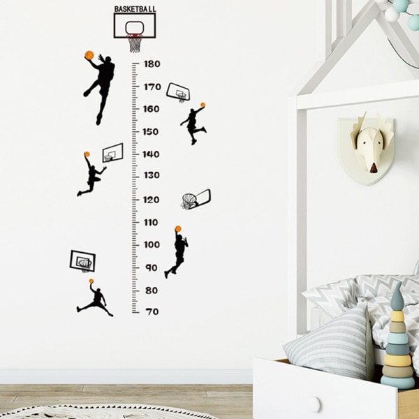 Basketpojke Höjdmät väggdekaler för barnens sovrum w Black One Size