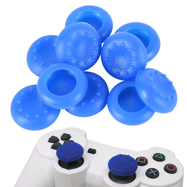 10XAnalog Controller Silikone Cap Cover Thumb Stick Grip til PS Black