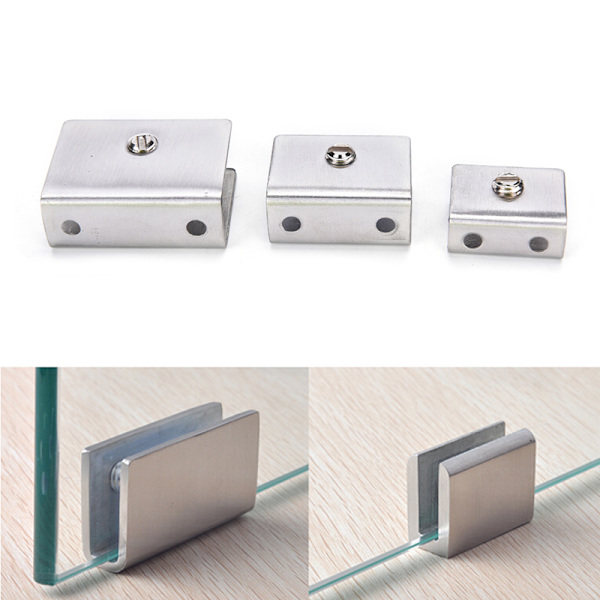 4 stk 6-12mm rustfritt stål firkantet klemmeholder klips for glass