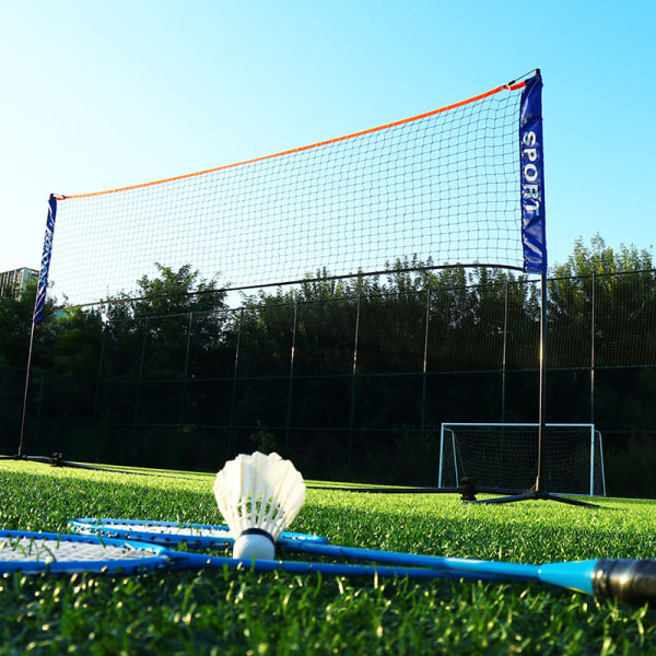 Bärbar hopfällbar standard professionell badmintonnät inomhus ut White 4.1m