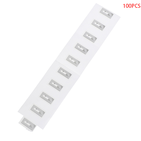 100 st NFC Chip Ntag213 Sticker Wet Inlay 2*1cm 13,56MHz RFID N White 100PCS