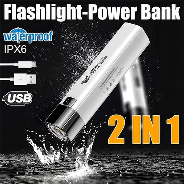 2 IN 1 990000LM Ultra Bright G3 Tactical LED taskulamppu L White