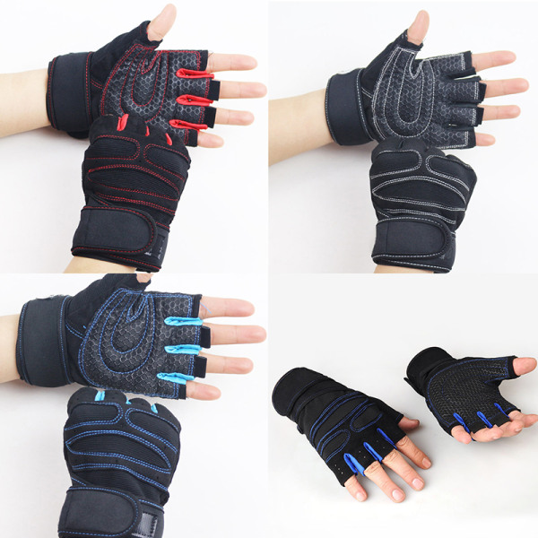 Treningshansker Fitness vektløftingshansker Kroppsbyggingstrening Blue M