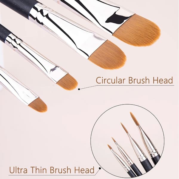 Platt rund ultratunn foundation concealer sminkborste kontur S
