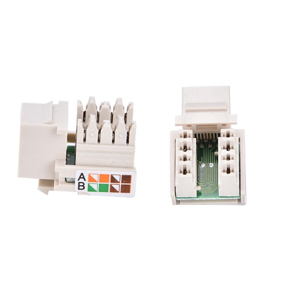 Cat5 RJ45 Punch Down Keystone Jack CAT5 Network Ethernet RJ45 W White One Size