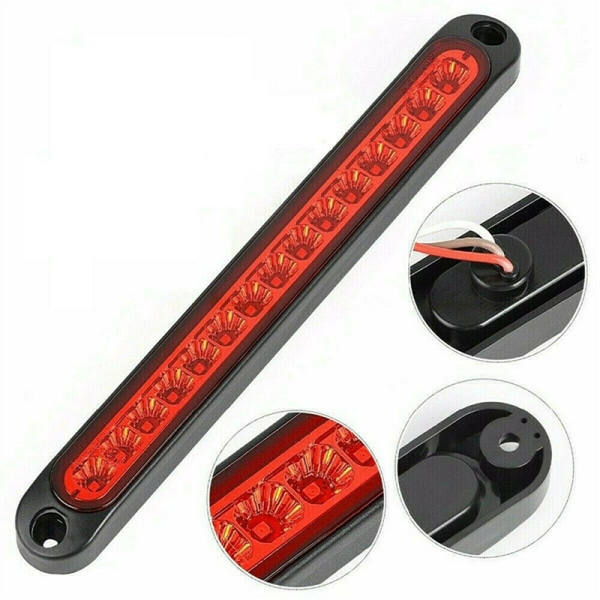 15 LED-forseglet tilhenger Truck & Lastebil Stop Bakre Stop Reverse Red One Size