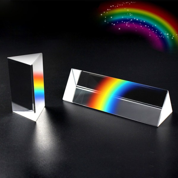 Trekantet prisme regnbueprisma krystall fotografisk fysikk Li Transparent 30*30mm