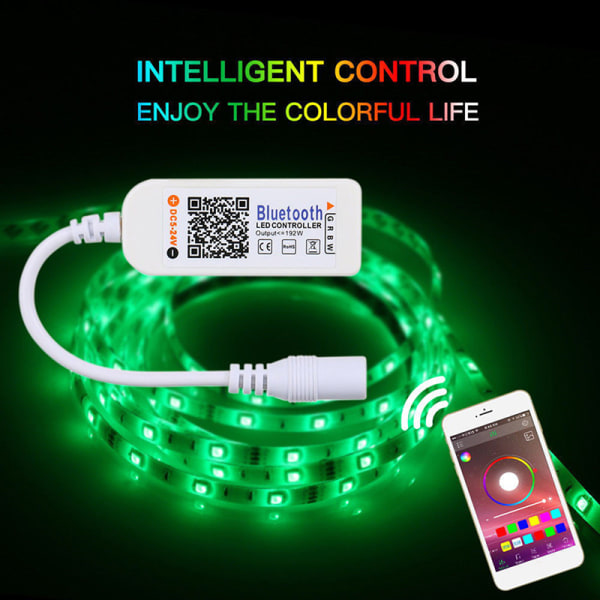 Mini Bluetooth/ Wifi LED-ohjain ja kaukosäädin 5050 3528 RGB/RGB:lle Color one size