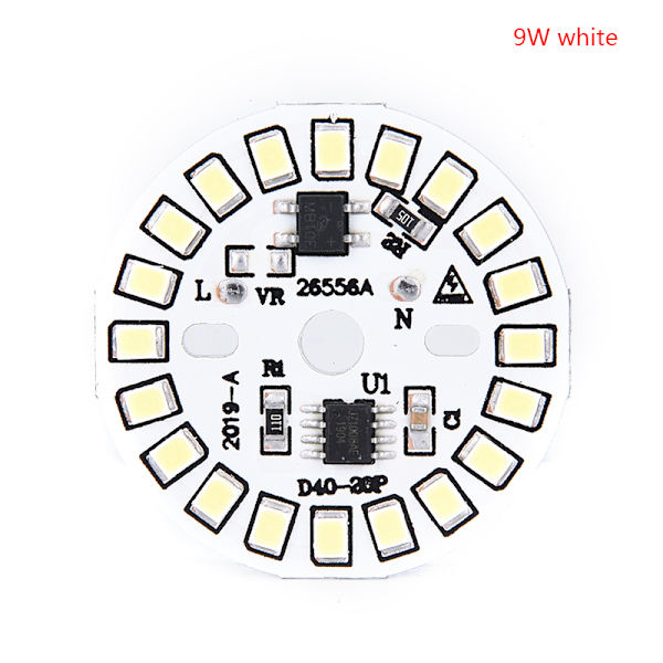 LED Pære Patch Lampe SMD Plade Cirkulært Modul Lyskilde Plat 4000K 9w white