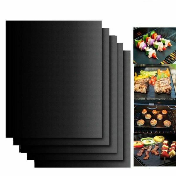 Uudelleenkäytettävät tarttumattomat BBQ-grillimattot Teflon-grillivuoraukset 5Pcs 24*34CM