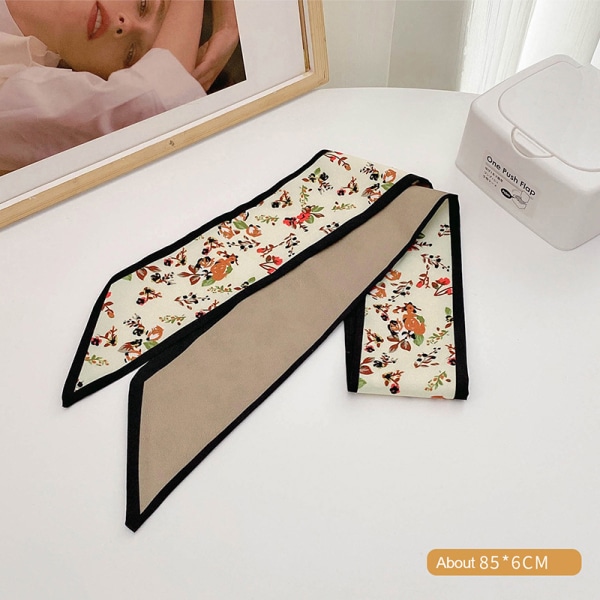 Nytt mode sidenscarf hårband Long Ribbon Bow n Printing Hai A6 one size