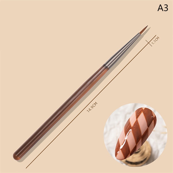 Nail Art Brush Ritverktyg Spets-Brush Manikyr Gel Polish UV A3 onesize