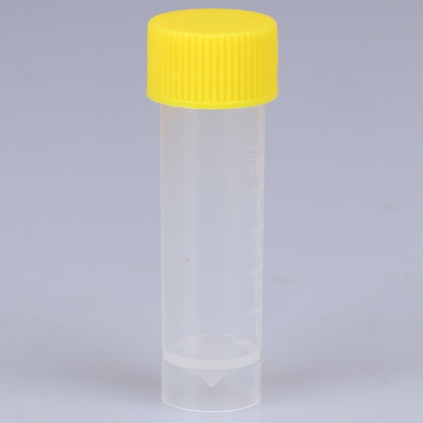 10st Cap provrörsflaska av plast med skruvförsegling Förpackning forts Yellow