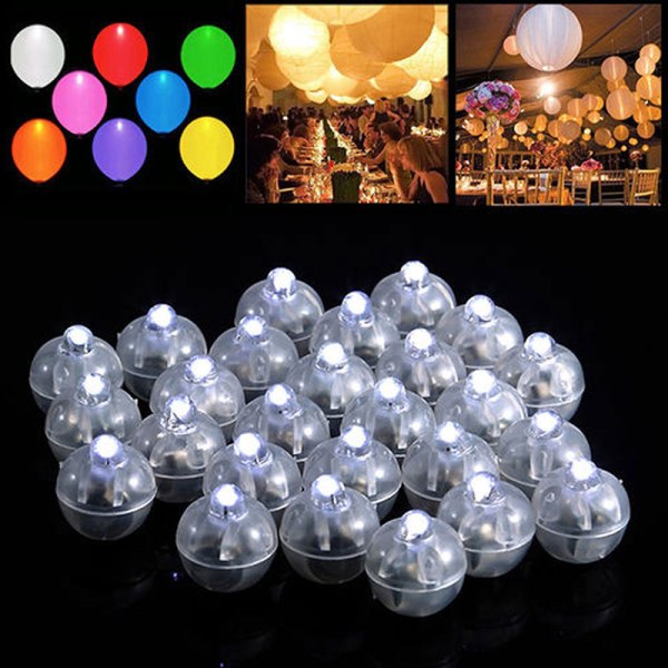 50 led kuglelamper ballonlys til papirlanternebryllupsfest Purple one size