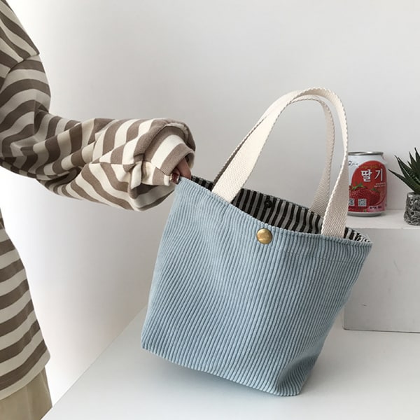 Tasker til kvinder Fløjlshåndtasker Genanvendelige frokosttasker Casual Sho Light blue one size