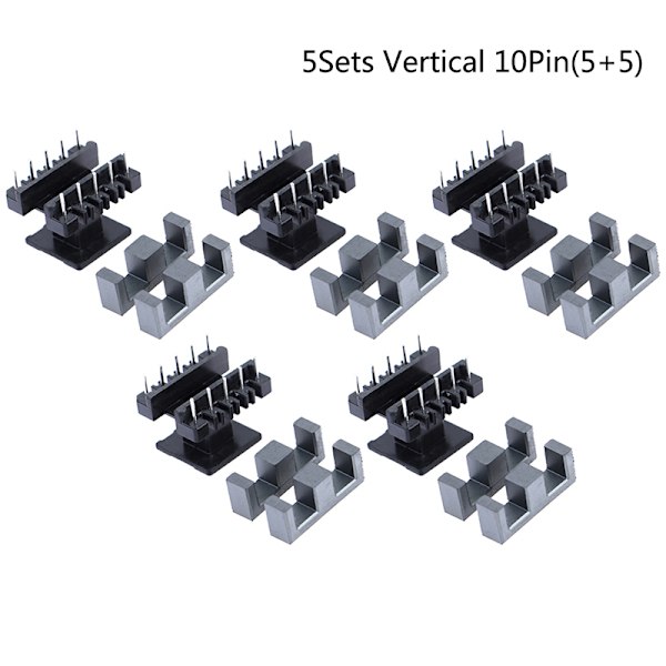 5 sæt EE25 4Pin 8P 10P Transformer Spole PC40 Ferrit Core Ver Vertical 10Pin(5+5)