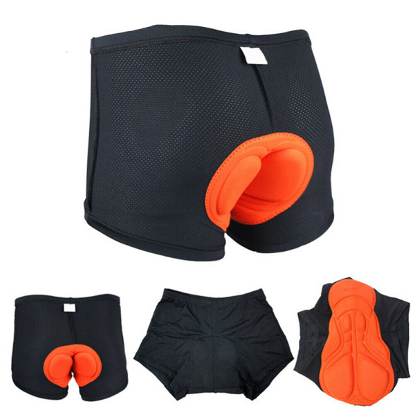 3D vadderade underkläder för män, cykelshorts, cykelväg Mountain B Orange L