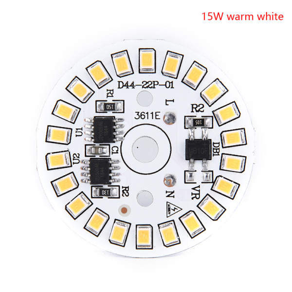 LED Pære Patch Lamp SMD Plate Sirkulær Modul Lyskilde Plat 3000K 15w warm white