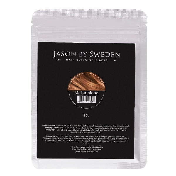 HAIR FIBER - JASON BY SWEDEN - 30G REFILL PACK - MELLEM BLOND Mellanblond