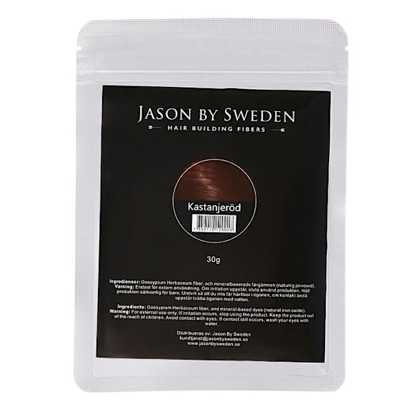 HAIR FIBER - JASON BY SWEDEN - 30G REFILL PACK - KASTANJE RØD Kastanjeröd