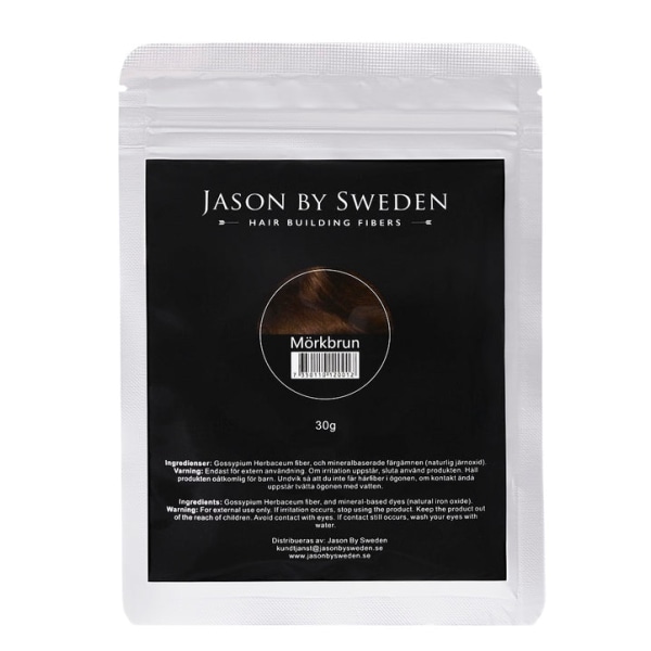 HÅRFIBER - JASON BY SWEDEN - 30G REFILLPAKKE - MØRKEBRUN Mörkbrun