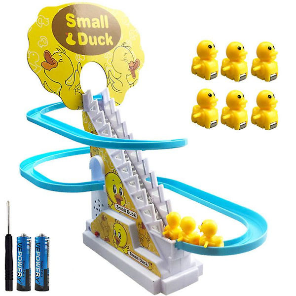 Elektrisk anka klättrar trappor leksak liten anka jagar lekset anka race track set 6 Ducks Battery