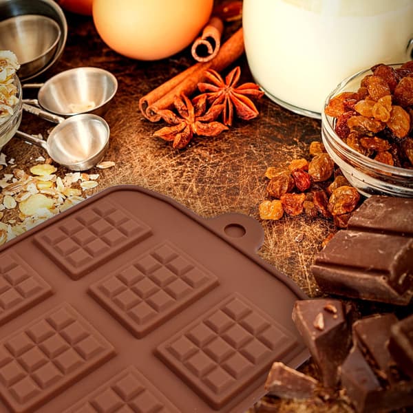Chokoladeforme, Fødevaregodkendte Non-Stick Silikone Chokoladeforme til Energi- og Proteinbarer, 4-Stk Sæt