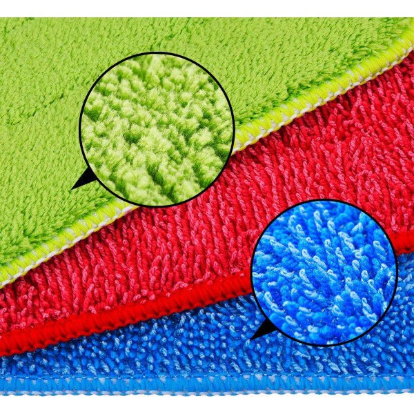 3 kpl Mikrokuitu Spray Moppi Tyynyjen Vaihto, Reveal Moppi Tyynyt Märkä/Kuiva Moppeihin Litteät Vaihtopäät Lattian Puhdistukseen 42 x 14 cm