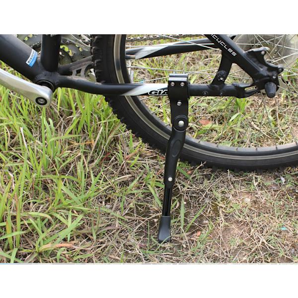 Svart cykelstöd. Justerbart cykelstöd i aluminiumlegering MTB cykelstöd med halkfri gummifot Universal sidestöd cykelstöd för mountainbi