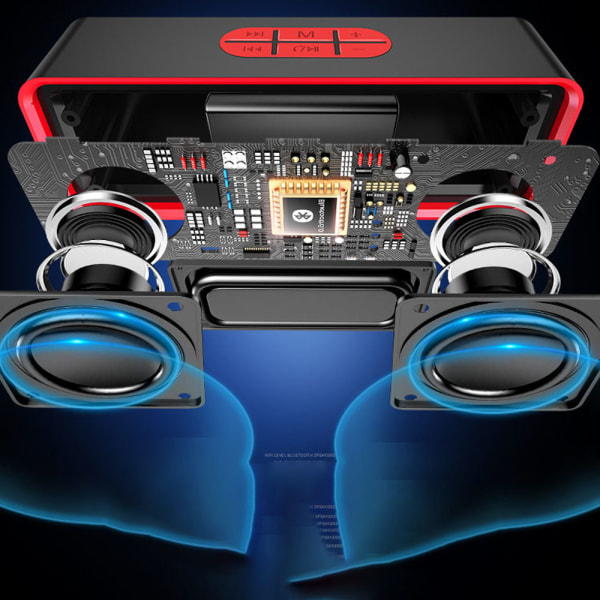 En (röd, ca 180*44*63 mm) bluetooth högtalare mini portabel trådlös liten högtalare liten audio subwoofer kort högtalare，Bluetooth Högtalare, Högtalare Upg