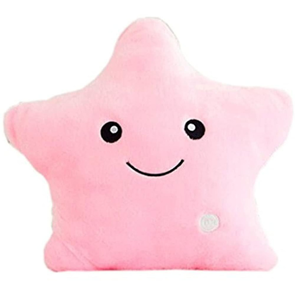 Led Stjerne Lysende - Stjerneformet Pute - Utstoppede Stjerneformede Leker Pink