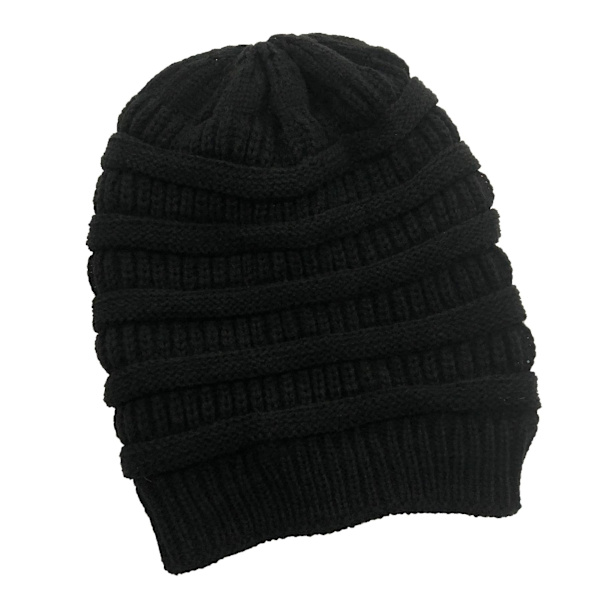 Vinterstrikkede Beanies til Kvinder, Silke Satinforet Tyk Hue Blød Strækbar Kabelstrikket Varm Slouchy Beanie Hue Deep Gray