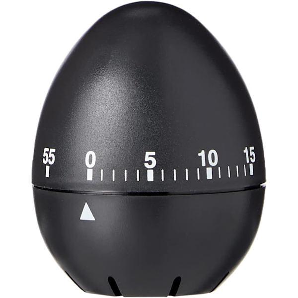 Sett med 4 Sorte Mekaniske Eggformede Tidtakere