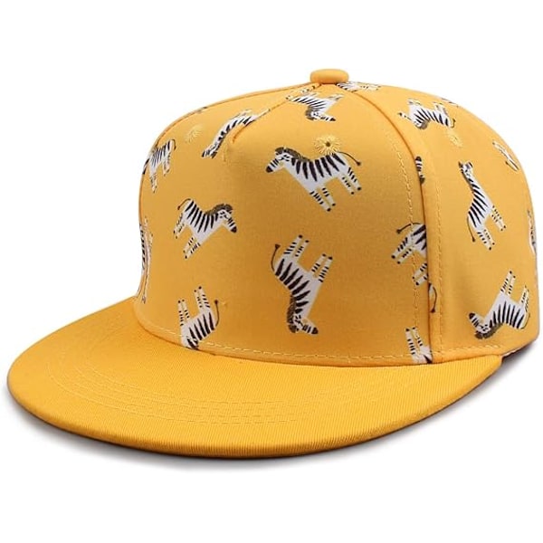 Söt baby baseballkeps (gul zebra för 1-2 år), barn sommarhatt broderad platt solhatt pojke flicka