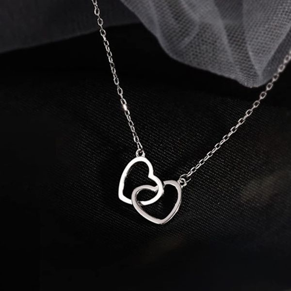 Personligt damhalsband, hjärtformat hänge, ingår till din dotter och din mamma. Födelsedag, jul, mors dag, alla hjärtans dag