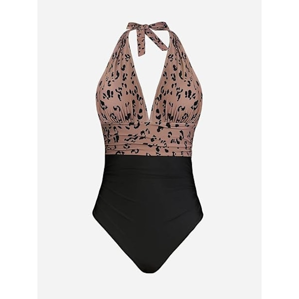 Størrelse L Dame V-hals Halv Kropp Hel Badedrakt Shapewear Magekontroll Retro Badeantrekk Flerfarget
