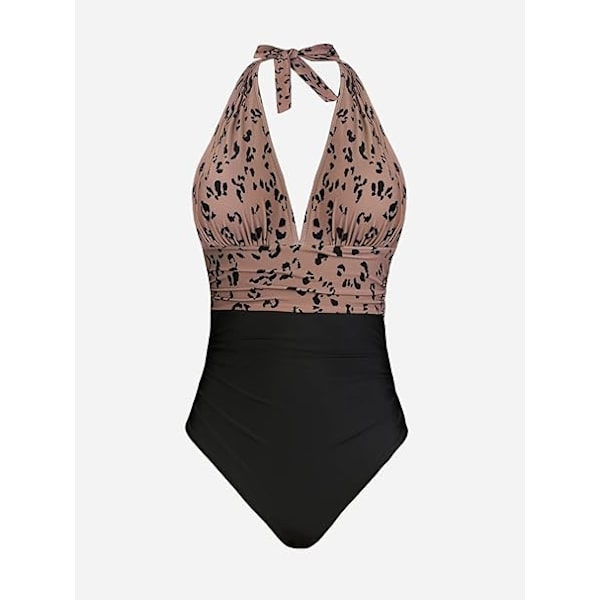Størrelse M Heldragt Halv Krop V-Hals Badedragt til Kvinder Shapewear Mavekontrol Retro Badetøj Multicolor