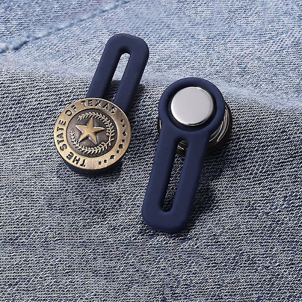 10 st byxor knappförlängning byxor midjeförlängning    Justerbar midjeförlängare elastisk metallknapp 6