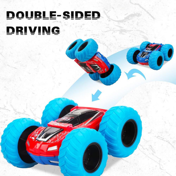 360 Cool Flip Stunt Friktionsdrivna Inertial Monster Truck Leksaksbilar Inomhus&Utomhus Leksak Present Red