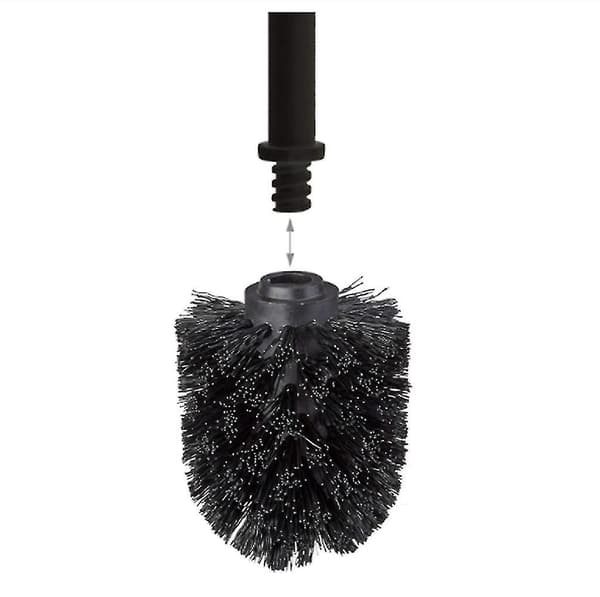 6 stk. Toalettbørste Erstatningshode Hvite Erstatningsbørster Diameter 8cm black