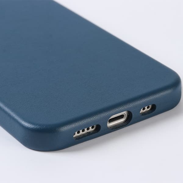 Blåt Apple læderetui med (til iPhone 12 Pro Max)