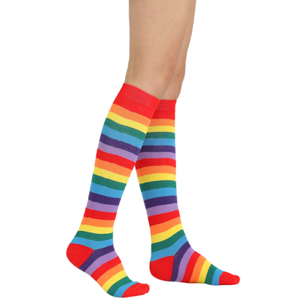 Rainbow Stripe Mid - varsisukat, keskipaksuus, ei polvisukkia, puuvillasukat, koko medium