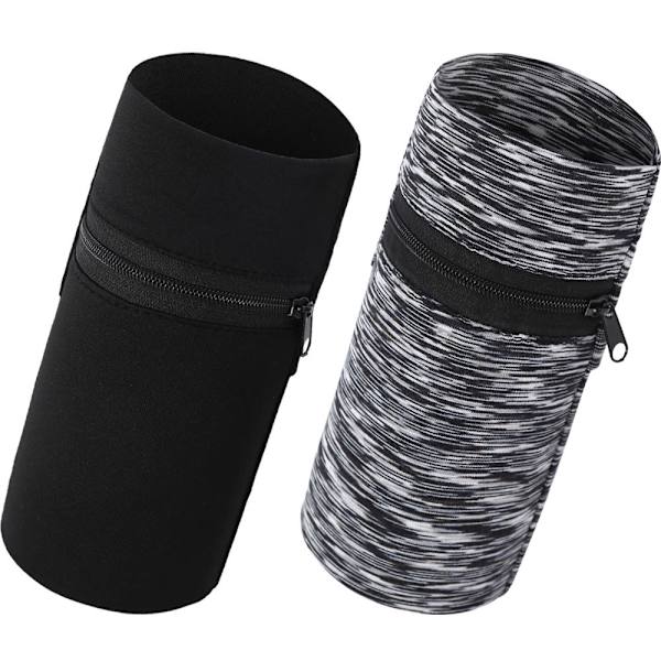 2 stk. sports håndledsrem (sort og rød) 10 * 15cm, håndledsrem, håndledspung, håndledsrem med lynlås, udendørs cykel- og løbe håndledsrem, ly