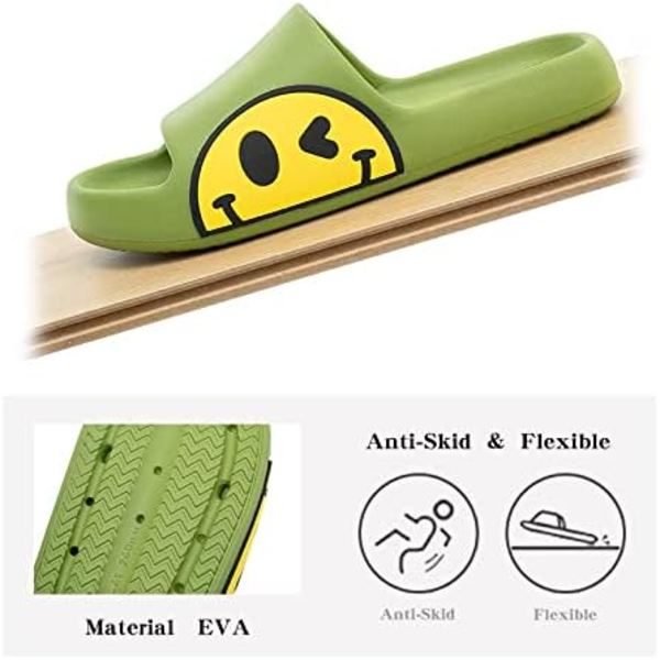 Gröna dam- och herrtofflor för strand, sommar, sandaler, mjuka barnskor, badrum, pool, dusch, halkfria tofflor, flip-flops för inomhus- och utomhusbruk 39