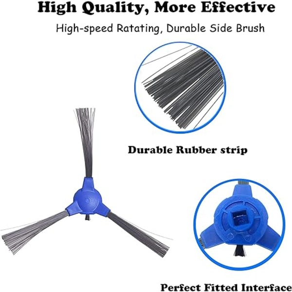6-pakning sidebørste erstatning for Eufy RoboVac 11S, RoboVac 12, RoboVac 15C, RoboVac 30, RoboVac 30C, RoboVac 35C, RoboVac G10, G20, G30 støvsuger