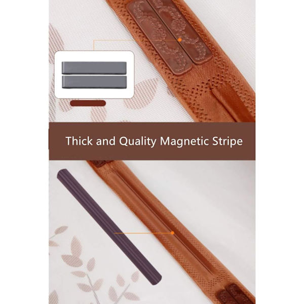 Ett set (pressat björnkaffe, ca 90*210cm) Magnetisk dörrskärm Dörrnät Mesh Anti Mygga Hands Free Passar dörrar upp till Automatiskt Mesh Gardin