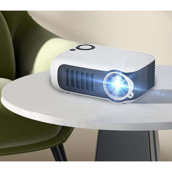 Mini Projektor med Stativ Oransje 1 stk, 5500 lumen AKIYO LED Bærbar 1080P Projektor Støtte, Hjemmekinoprojektor